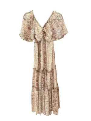 Anthropologie snakeskin print sundress NWT blush xxs