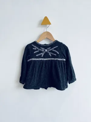 Embroidered Flannel Top // 2-3Y