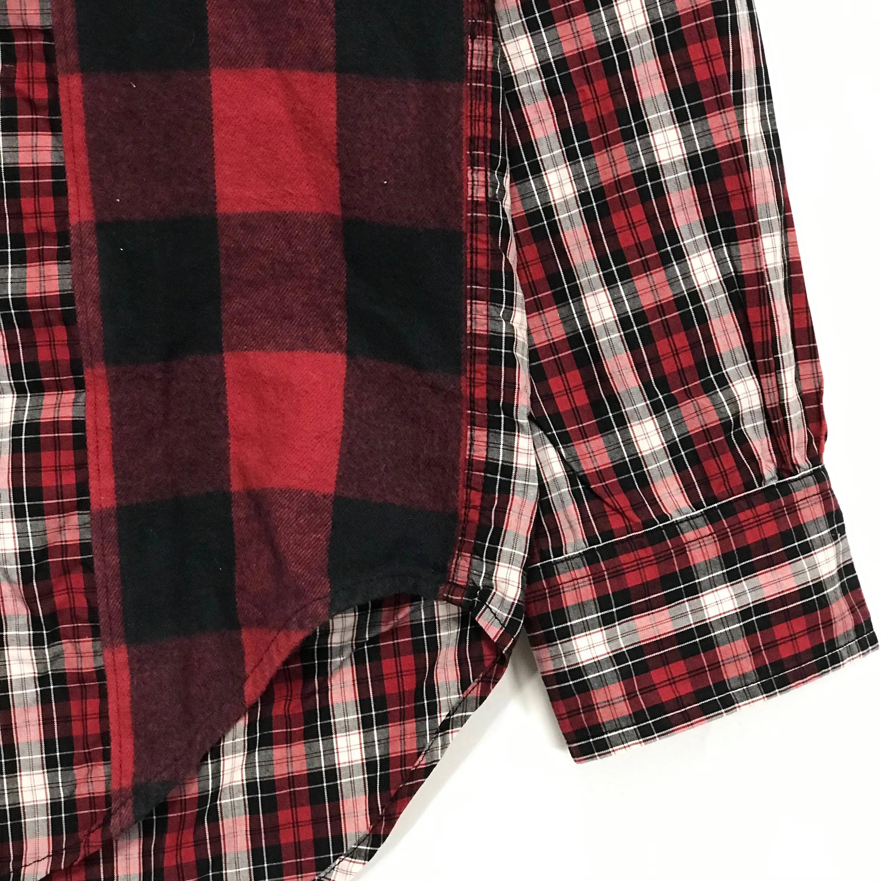 [L] Futura Laboratories Plaid / Buffalo Check Panel Shirt