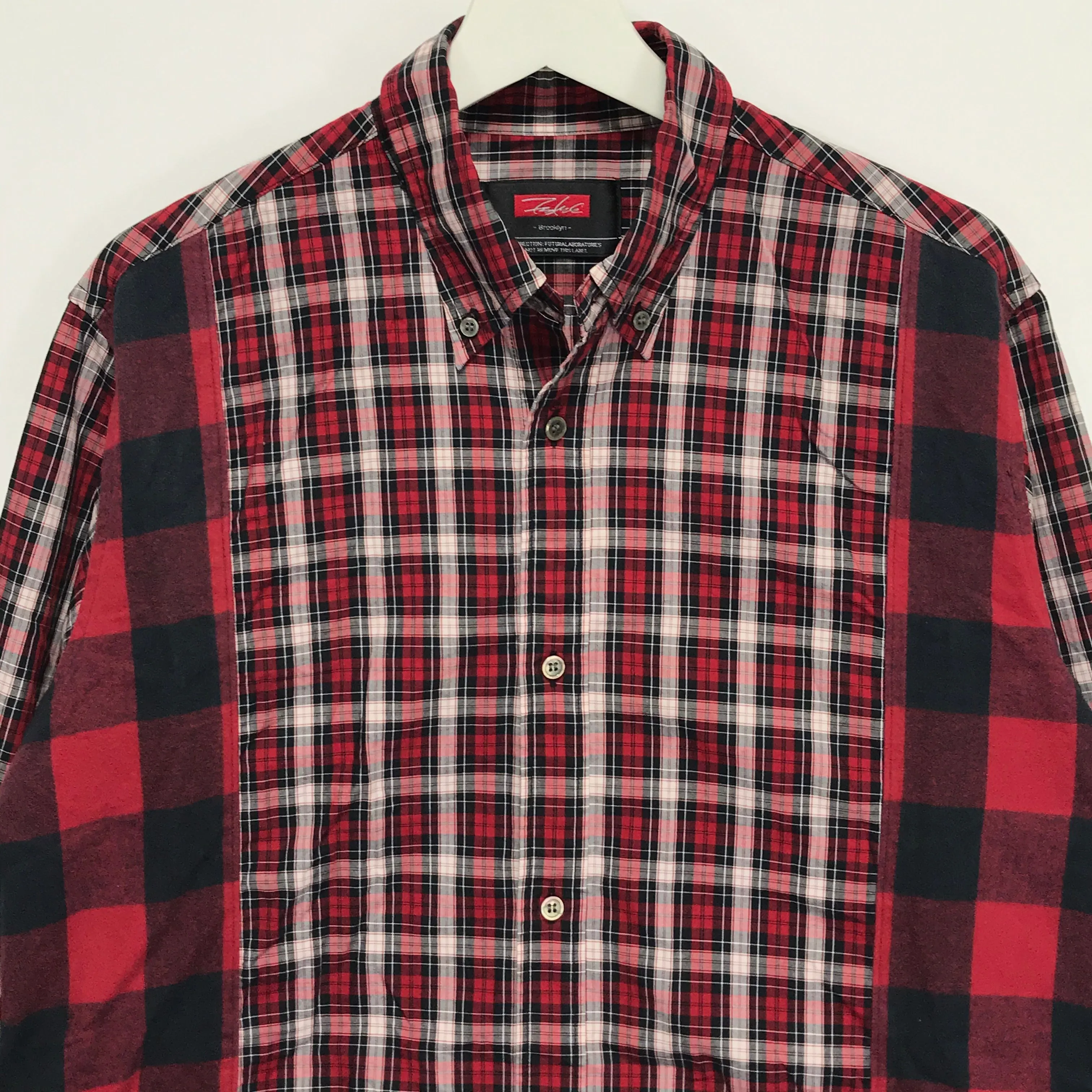 [L] Futura Laboratories Plaid / Buffalo Check Panel Shirt