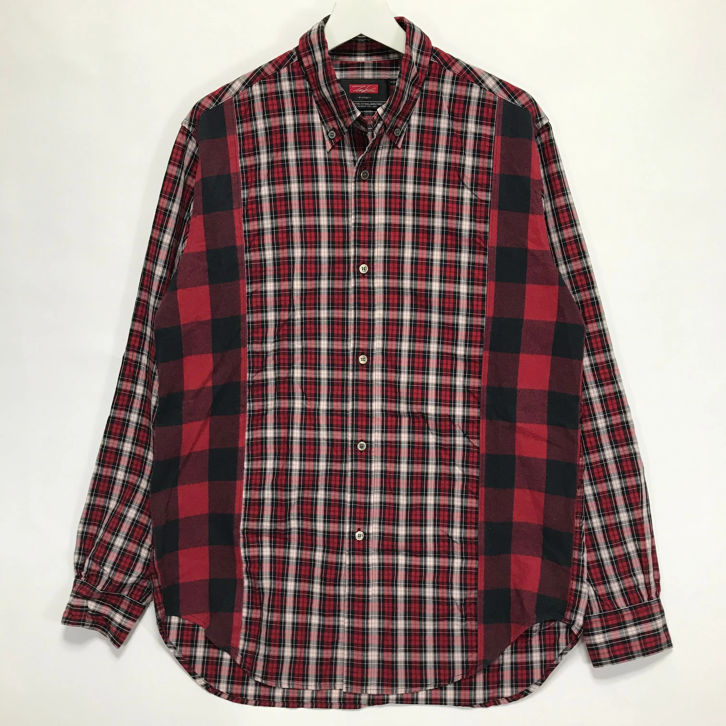 [L] Futura Laboratories Plaid / Buffalo Check Panel Shirt