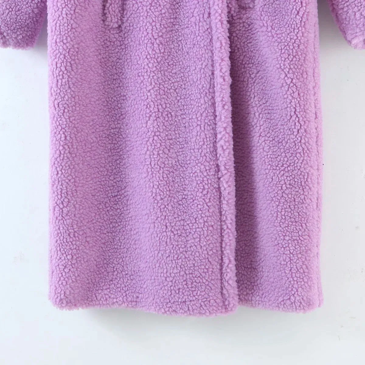 Lambswool Button Splicing Lapel Overcoat Outerwear