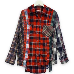 [M] Needles Rebuild 7 Cut Oversized Flannel Shirt
