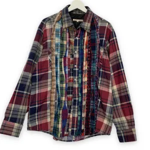 [M] Needles Rebuild Ribbon Cut Flannel Shirt