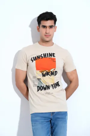 Oatmeal Half Sleeves T-Shirt
